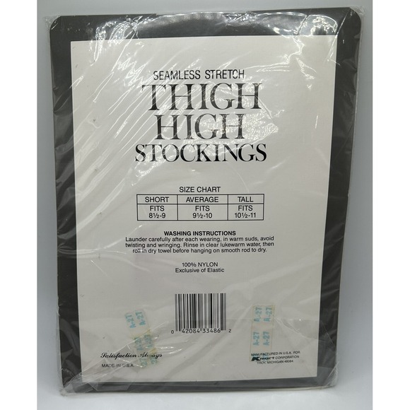 Seamless Stretch Thigh-High Stockings Sz Average Mistone Vtg K-Mart - Picture 4 of 10